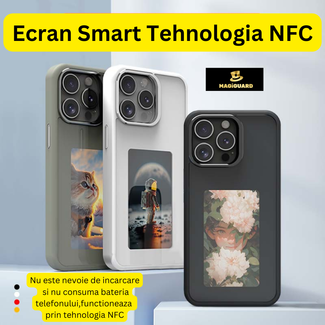 Husa Telefon NFC cu Ecran E-INK