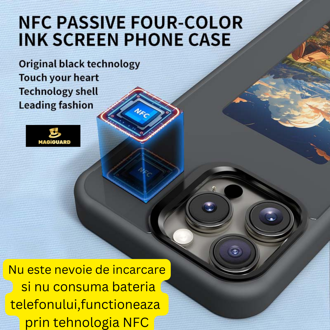 Husa Telefon NFC cu Ecran E-INK