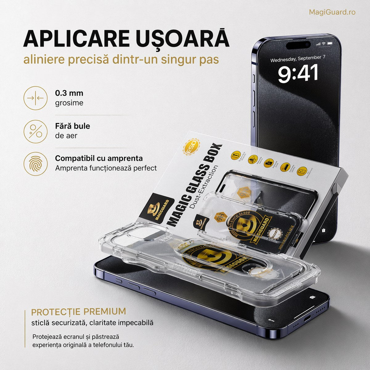 Aplicare ușoară a foliei MagiGuard — iPhone 14 Pro Max