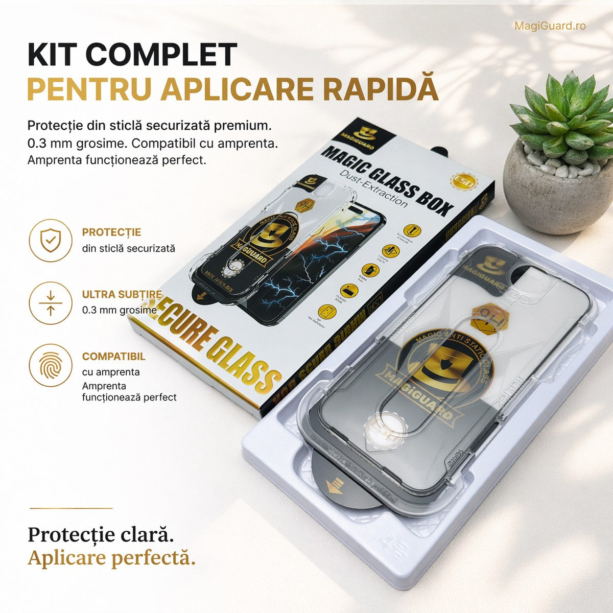 Kit complet folie MagiGuard cu carcasă de aplicare — Samsung Galaxy S24 Ultra